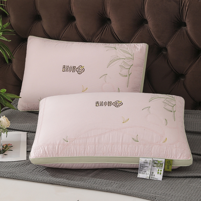 91家纺网 家纺一手货源 找家纺 蝶飞舞 2025新款春茶小锦亲肤舒睡枕头枕芯 灰色分区枕 48*74cm