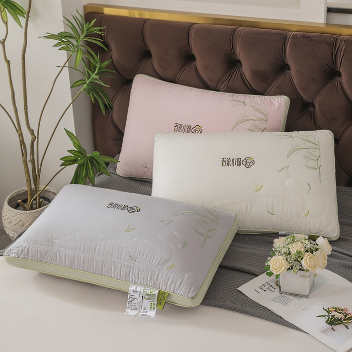 蝶飞舞 2025新款春茶小锦亲肤舒睡枕头枕芯 灰色面包枕 48*74cm
