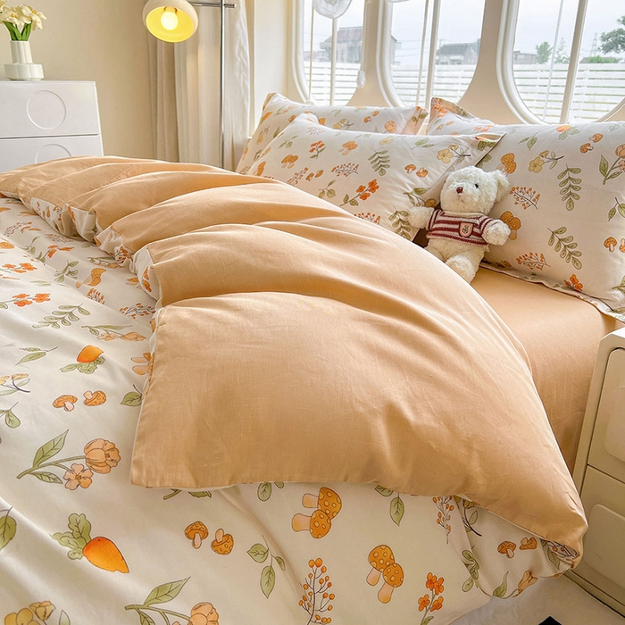 91家纺网 家纺一手货源 找家纺 西域种棉人·千百笠 2025新款全棉纯棉大学生宿舍100%新疆棉花被子被褥一整套枕头床垫三件套六件套 蘑菇花园