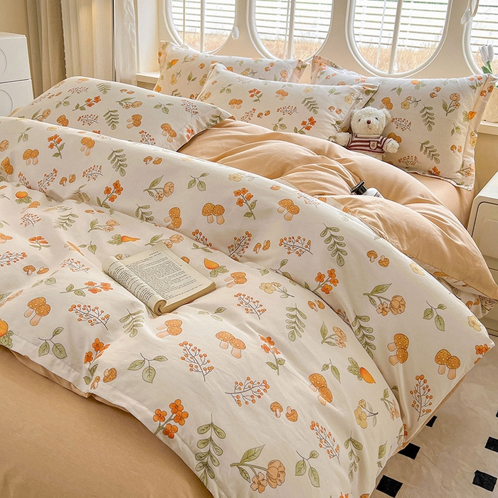 91家纺网 家纺一手货源 找家纺 西域种棉人·千百笠 2025新款全棉纯棉大学生宿舍100%新疆棉花被子被褥一整套枕头床垫三件套六件套 蘑菇花园