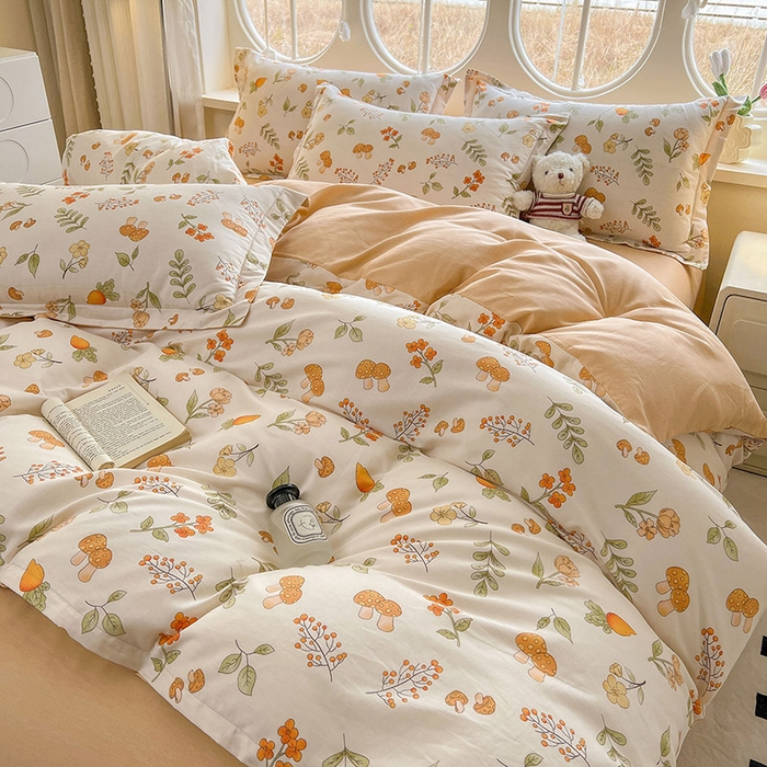 91家纺网 家纺一手货源 找家纺 西域种棉人·千百笠 2025新款全棉纯棉大学生宿舍100%新疆棉花被子被褥一整套枕头床垫三件套六件套 蘑菇花园