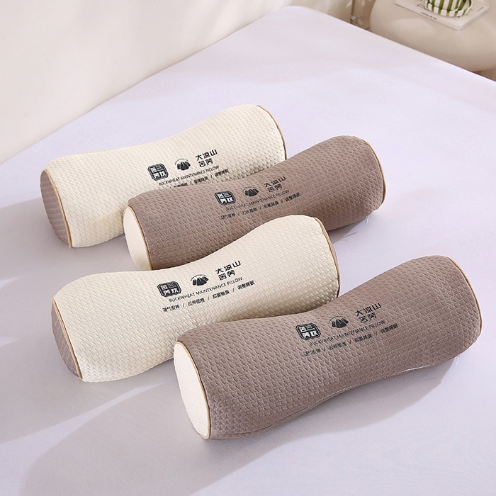 91家纺网 家纺一手货源 找家纺 蝶飞舞 2025新款大凉山苦荞麦颈椎枕头枕芯 三角-灰色 45*15*8cm