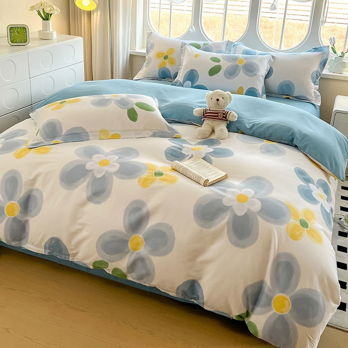 91家纺网 家纺一手货源 找家纺 西域种棉人·千百笠 2025新款全棉纯棉大学生宿舍100%新疆棉花被子被褥一整套枕头床垫三件套六件套 墨雨花朵