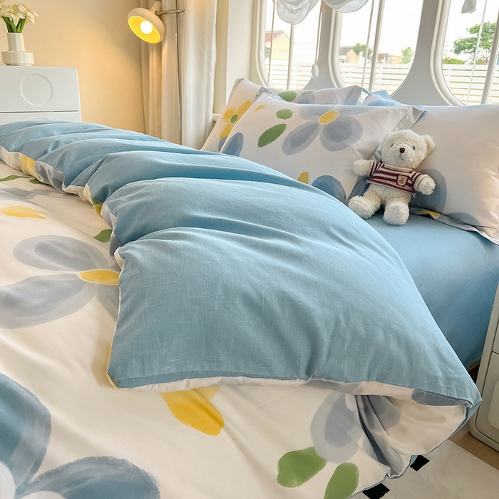 91家纺网 家纺一手货源 找家纺 西域种棉人·千百笠 2025新款全棉纯棉大学生宿舍100%新疆棉花被子被褥一整套枕头床垫三件套六件套 墨雨花朵