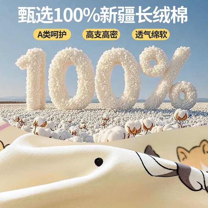 91家纺网 家纺一手货源 找家纺 西域种棉人·千百笠 2025新款全棉纯棉大学生宿舍100%新疆棉花被子被褥一整套枕头床垫三件套六件套 南瓜派对