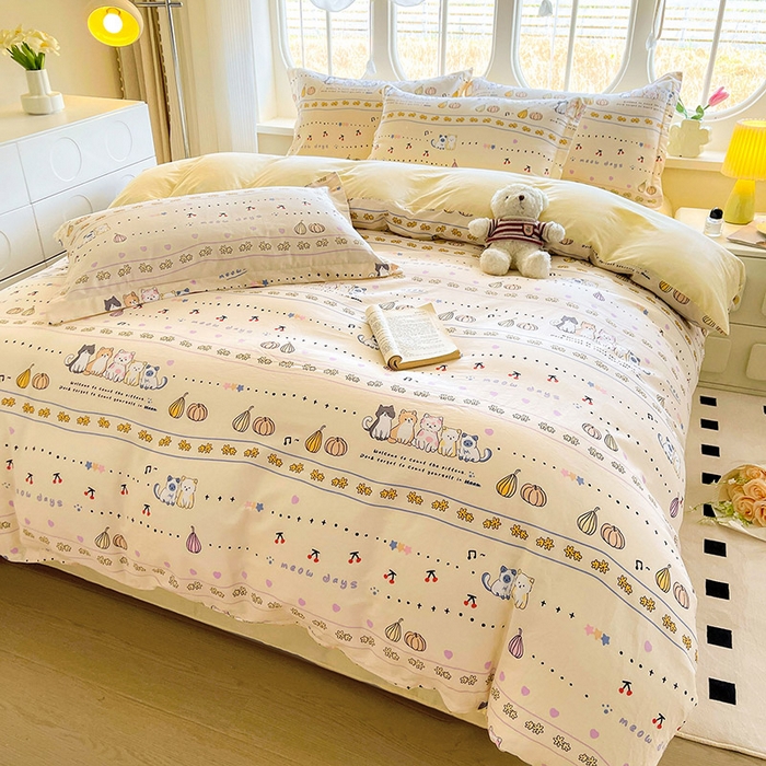 91家纺网 家纺一手货源 找家纺 西域种棉人·千百笠 2025新款全棉纯棉大学生宿舍100%新疆棉花被子被褥一整套枕头床垫三件套六件套 南瓜派对