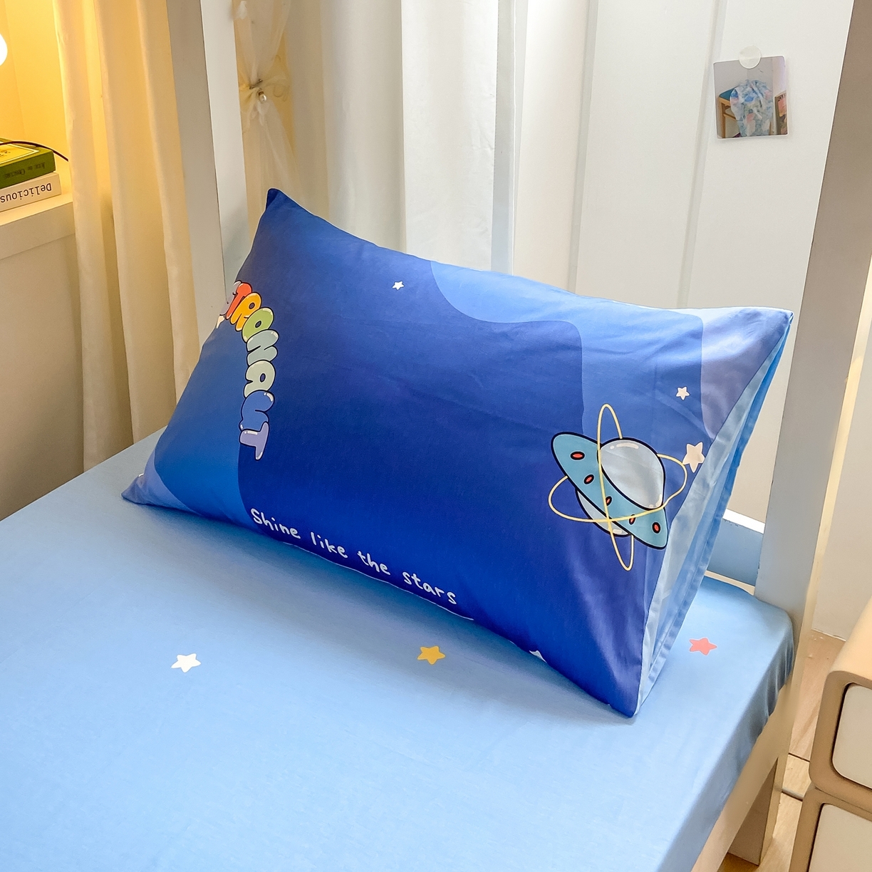 91家纺网 家纺一手货源 找家纺 博雅 2025新款全棉纯棉学生宿舍上下铺六件套-宇航员系列 星际宇航员