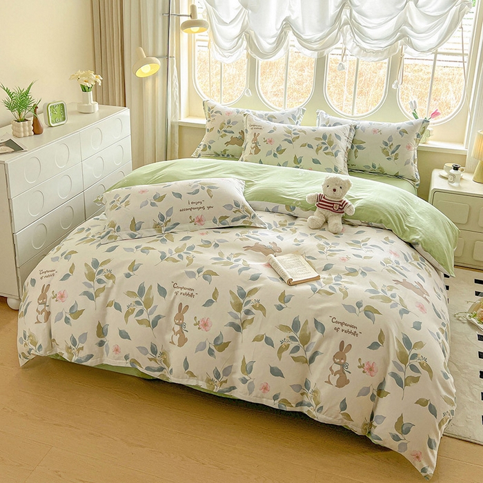 91家纺网 家纺一手货源 找家纺 西域种棉人·千百笠 2025新款全棉纯棉大学生宿舍100%新疆棉花被子被褥一整套枕头床垫三件套六件套 同伴小兔