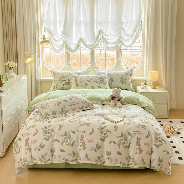 91家纺网 家纺一手货源 找家纺 西域种棉人·千百笠 2025新款全棉纯棉大学生宿舍100%新疆棉花被子被褥一整套枕头床垫三件套六件套 同伴小兔