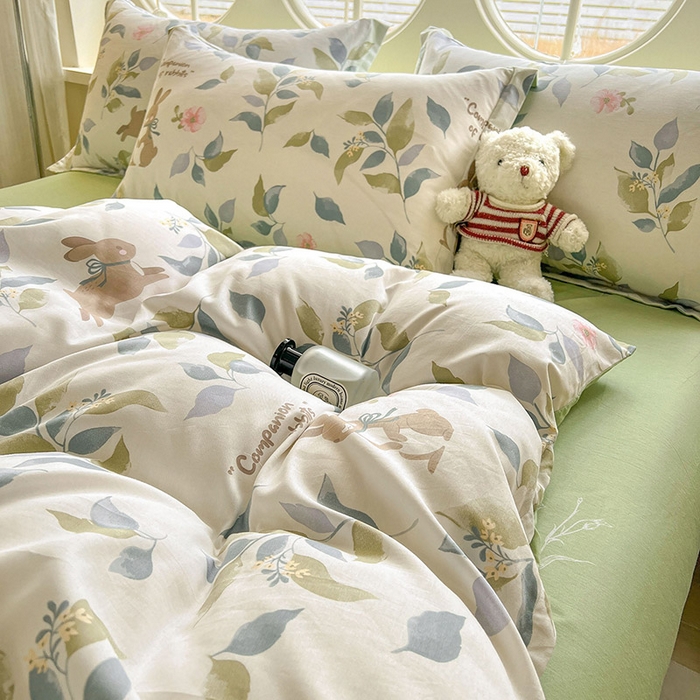 91家纺网 家纺一手货源 找家纺 西域种棉人·千百笠 2025新款全棉纯棉大学生宿舍100%新疆棉花被子被褥一整套枕头床垫三件套六件套 同伴小兔