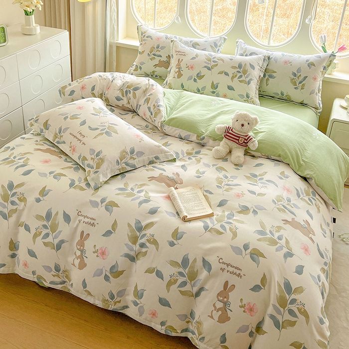 91家纺网 家纺一手货源 找家纺 西域种棉人·千百笠 2025新款全棉纯棉大学生宿舍100%新疆棉花被子被褥一整套枕头床垫三件套六件套 同伴小兔