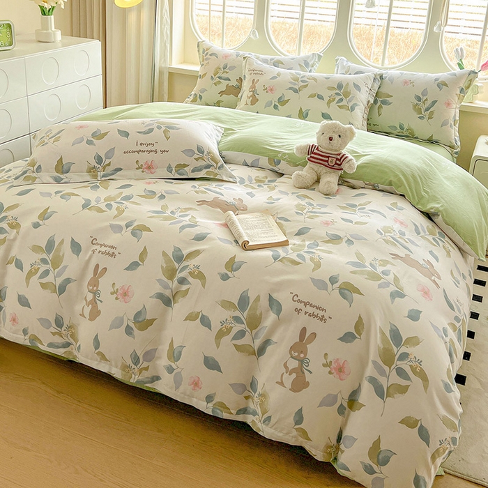 91家纺网 家纺一手货源 找家纺 西域种棉人·千百笠 2025新款全棉纯棉大学生宿舍100%新疆棉花被子被褥一整套枕头床垫三件套六件套 同伴小兔