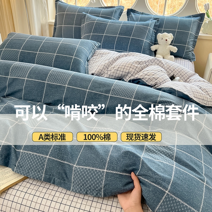 91家纺网 家纺一手货源 找家纺 西域种棉人·千百笠 2025新款全棉纯棉大学生宿舍100%新疆棉花被子被褥一整套枕头床垫三件套六件套 星空艾格