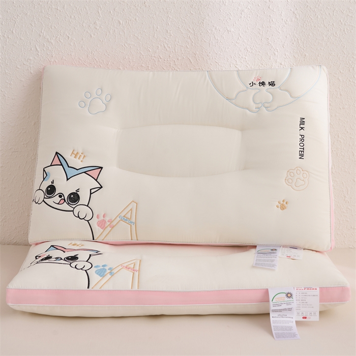 蝶飞舞 2025新款萌萌猫情侣枕亲子学生枕头枕芯 萌萌猫-粉色 48*74cm/900g