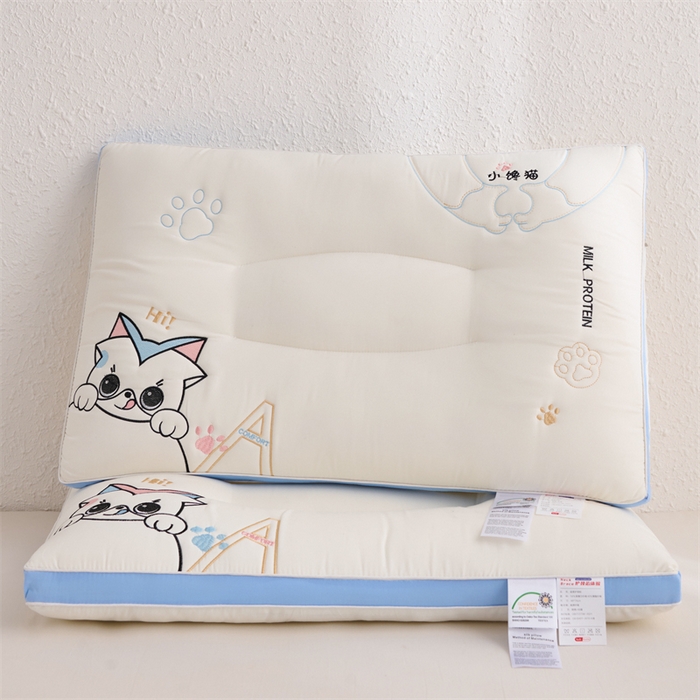 蝶飞舞 2025新款萌萌猫情侣枕亲子学生枕头枕芯 萌萌猫-蓝色 30*50cm