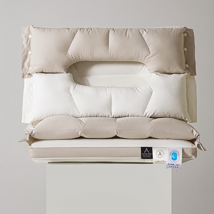 91家纺网 家纺一手货源 找家纺 蝶飞舞 2025新款全棉可拆卸护颈枕头枕芯护耳牵引枕头枕芯 护耳枕-对装 48*74cm/800g