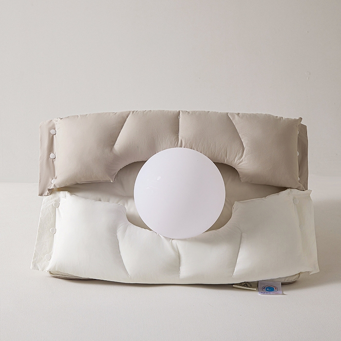 91家纺网 家纺一手货源 找家纺 蝶飞舞 2025新款全棉可拆卸护颈枕头枕芯护耳牵引枕头枕芯 护耳枕-对装 48*74cm/900g