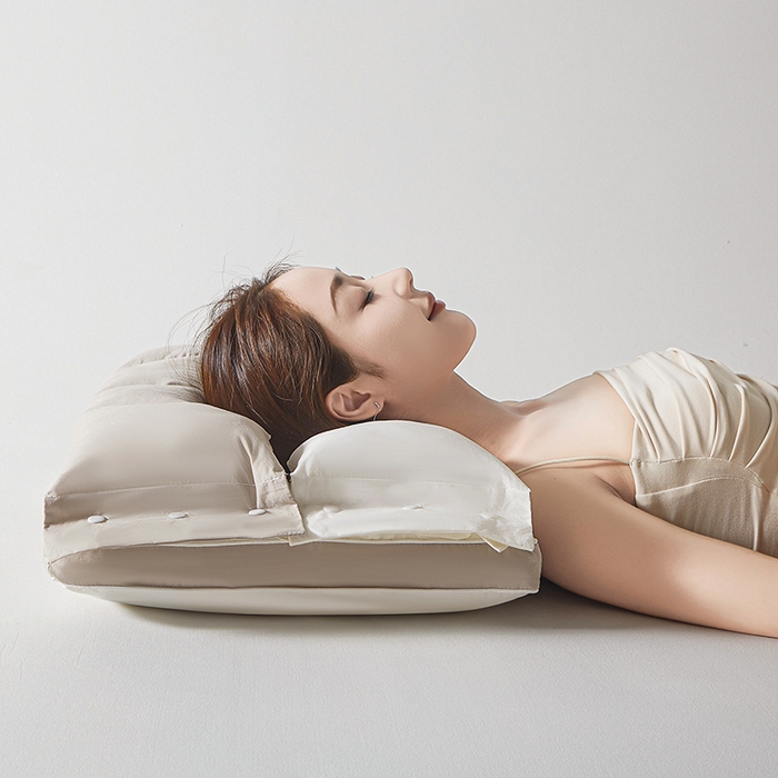 91家纺网 家纺一手货源 找家纺 蝶飞舞 2025新款全棉可拆卸护颈枕头枕芯护耳牵引枕头枕芯 护耳枕-单只 48*74/1000g