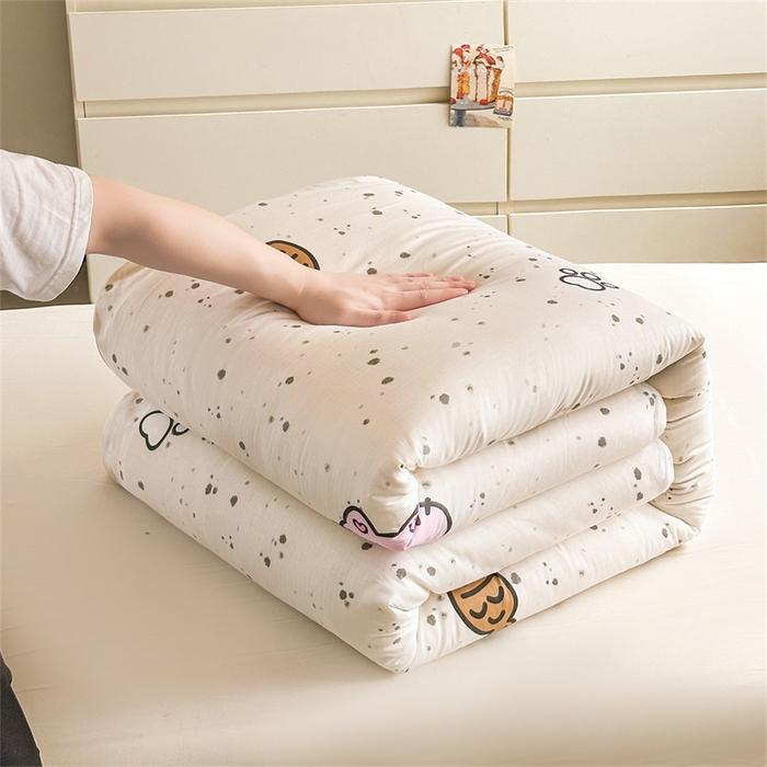 91家纺网 家纺一手货源 找家纺 西域种棉人·千百笠 2025新款全棉纯棉六件套大学生宿舍100%新疆棉花被子被褥一整套枕头床垫三件套 可爱猫