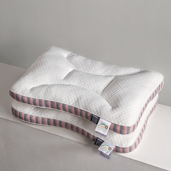 91家纺网 家纺一手货源 找家纺 蝶飞舞 2025新款SPA分区深睡记忆枕头枕芯护颈枕 spa中枕900g-粉色 48*74cm