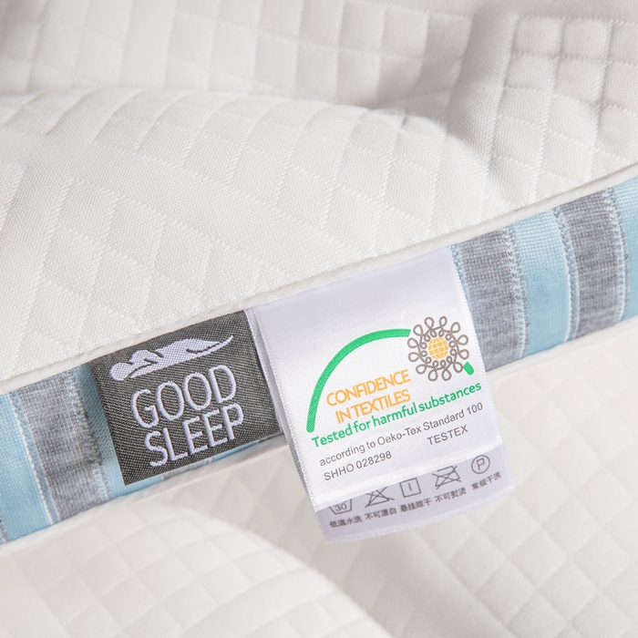 91家纺网 家纺一手货源 找家纺 蝶飞舞 2025新款SPA分区深睡记忆枕头枕芯护颈枕 spa中枕900g-蓝色 48*74cm