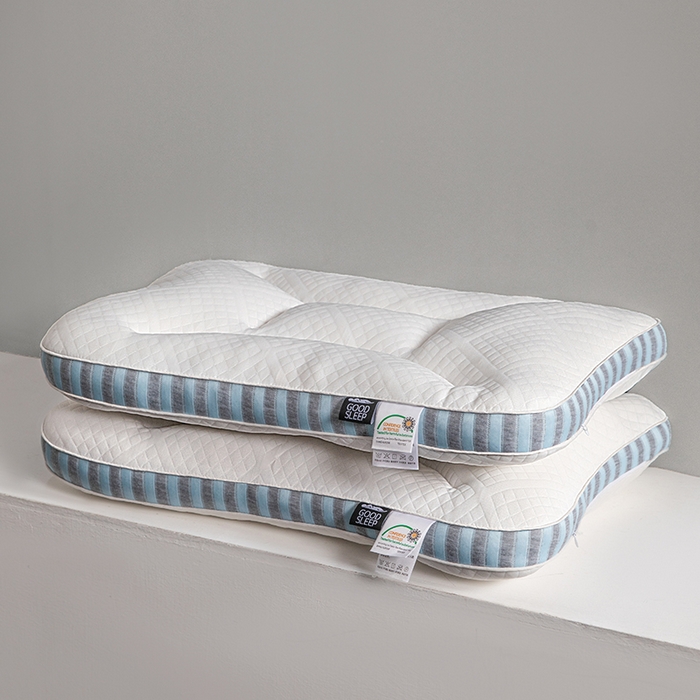 91家纺网 家纺一手货源 找家纺 蝶飞舞 2025新款SPA分区深睡记忆枕头枕芯护颈枕 spa低枕800g-蓝色 48*74cm