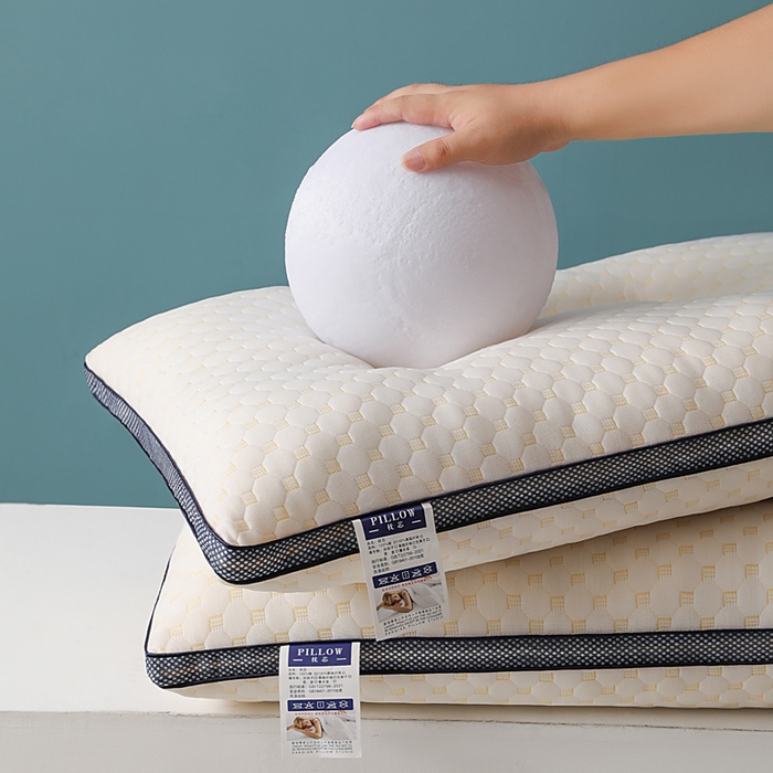 91家纺网 家纺一手货源 找家纺 （总）蝶飞舞 2025新款水立方针织棉蜂窝分区枕头枕芯 按摩颗粒护颈枕头