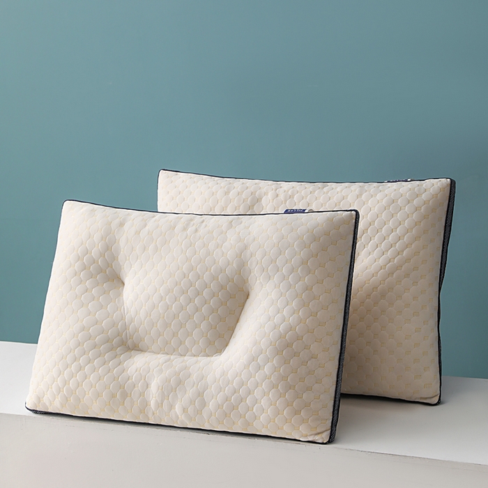 91家纺网 家纺一手货源 找家纺 蝶飞舞 2025新款水立方针织棉蜂窝分区枕头枕芯 按摩颗粒护颈枕头 水立方立体枕-900g 40*60cm