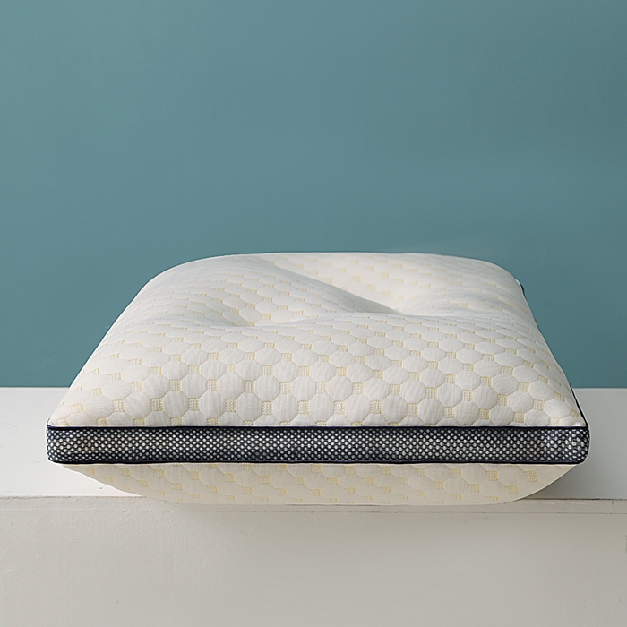 91家纺网 家纺一手货源 找家纺 蝶飞舞 2025新款水立方针织棉蜂窝分区枕头枕芯 按摩颗粒护颈枕头 水立方立体枕-800g 48*74cm