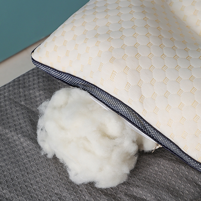 91家纺网 家纺一手货源 找家纺 蝶飞舞 2025新款水立方针织棉蜂窝分区枕头枕芯 按摩颗粒护颈枕头 水立方立体枕-1000g 48*74cm