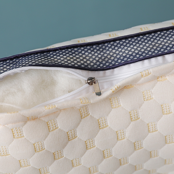 91家纺网 家纺一手货源 找家纺 蝶飞舞 2025新款水立方针织棉蜂窝分区枕头枕芯 按摩颗粒护颈枕头 水立方立体枕-1000g 48*74cm