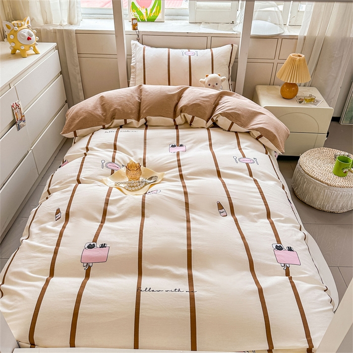 91家纺网 家纺一手货源 找家纺 西域种棉人·千百笠 2025新款全棉纯棉六件套大学生宿舍100%新疆棉花被子被褥一整套枕头床垫三件套 猫咪晚餐