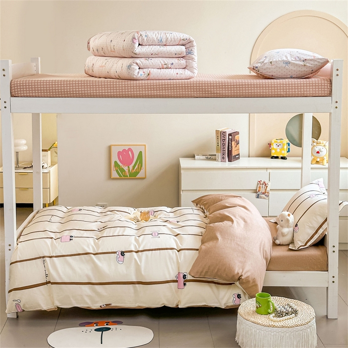 91家纺网 家纺一手货源 找家纺 西域种棉人·千百笠 2025新款全棉纯棉六件套大学生宿舍100%新疆棉花被子被褥一整套枕头床垫三件套 猫咪晚餐