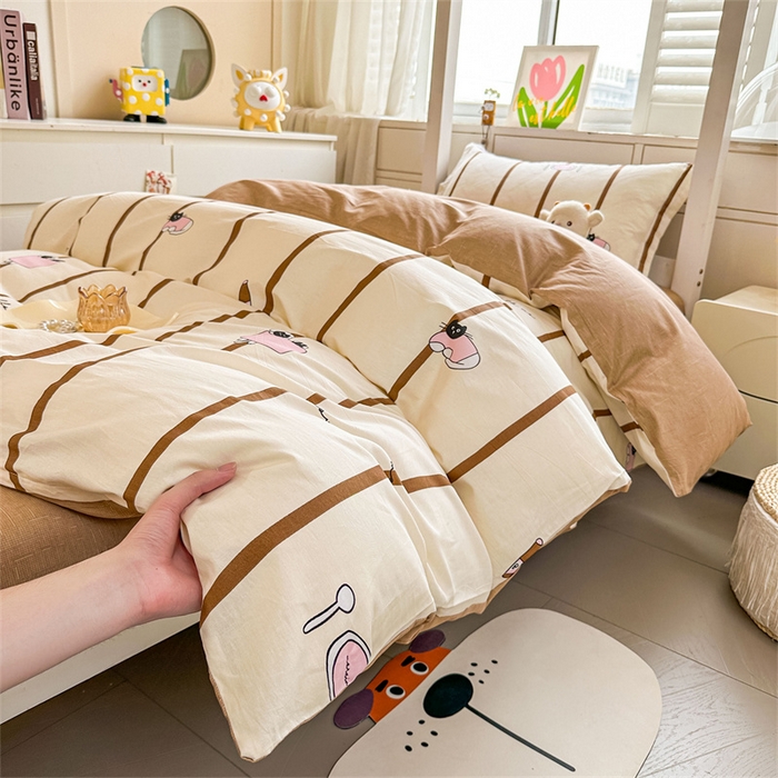 91家纺网 家纺一手货源 找家纺 西域种棉人·千百笠 2025新款全棉纯棉六件套大学生宿舍100%新疆棉花被子被褥一整套枕头床垫三件套 猫咪晚餐