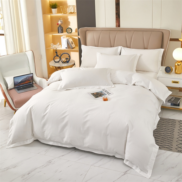 91家纺网 家纺一手货源 找家纺 安力森/诚臻酒店用品 2025新款酒店宾馆民宿60s全棉纯棉贡缎四件套 60*80全棉贡缎