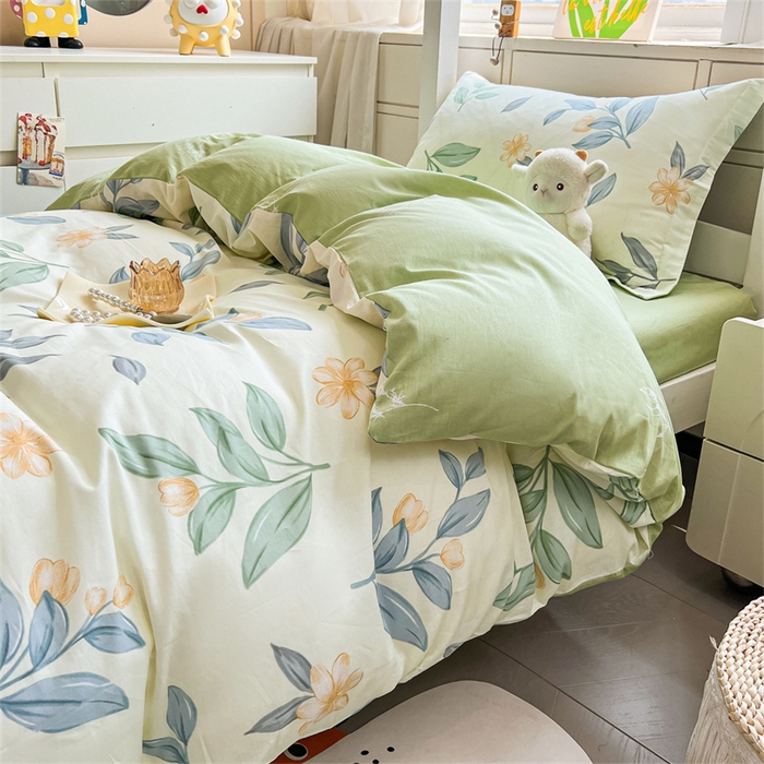 91家纺网 家纺一手货源 找家纺 西域种棉人·千百笠 2025新款全棉纯棉六件套大学生宿舍100%新疆棉花被子被褥一整套枕头床垫三件套 梦幻香叶