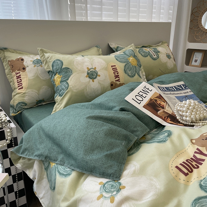 91家纺网 家纺一手货源 找家纺 （总）贝扬思 2022新款亲肤印花棉美棉芦荟棉四件套