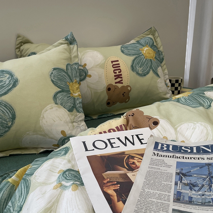 91家纺网 家纺一手货源 找家纺 （总）贝扬思 2022新款亲肤印花棉美棉芦荟棉四件套