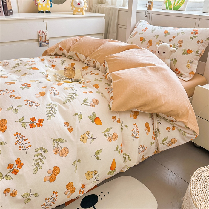 91家纺网 家纺一手货源 找家纺 西域种棉人·千百笠 2025新款全棉纯棉六件套大学生宿舍100%新疆棉花被子被褥一整套枕头床垫三件套 蘑菇花园