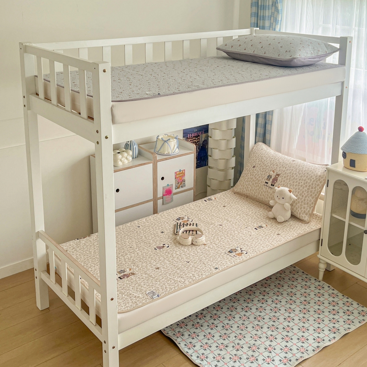 91家纺网 家纺一手货源 找家纺 沐纯家居 2025新款学生款双面纯棉棉花床盖三件套 童趣