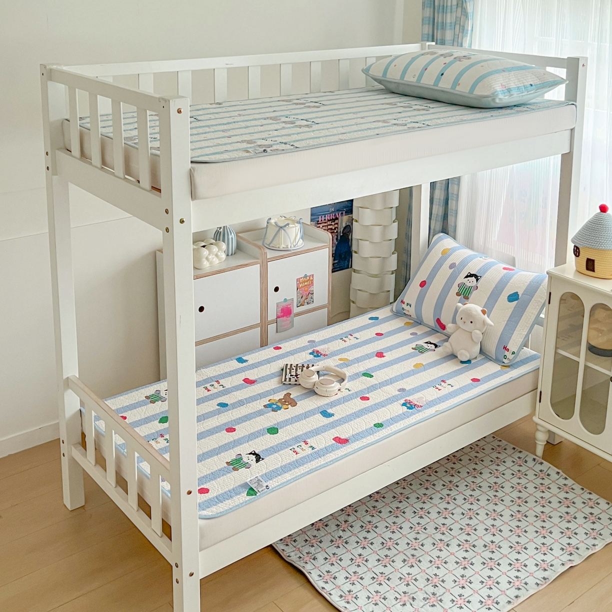 91家纺网 家纺一手货源 找家纺 沐纯家居 2025新款学生款双面纯棉棉花床盖三件套 快乐伙伴