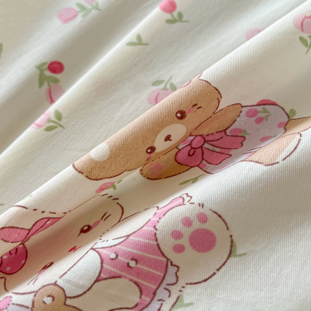 91家纺网 家纺一手货源 找家纺 沐纯家居 2025新款学生款双面纯棉棉花床盖三件套 安妮