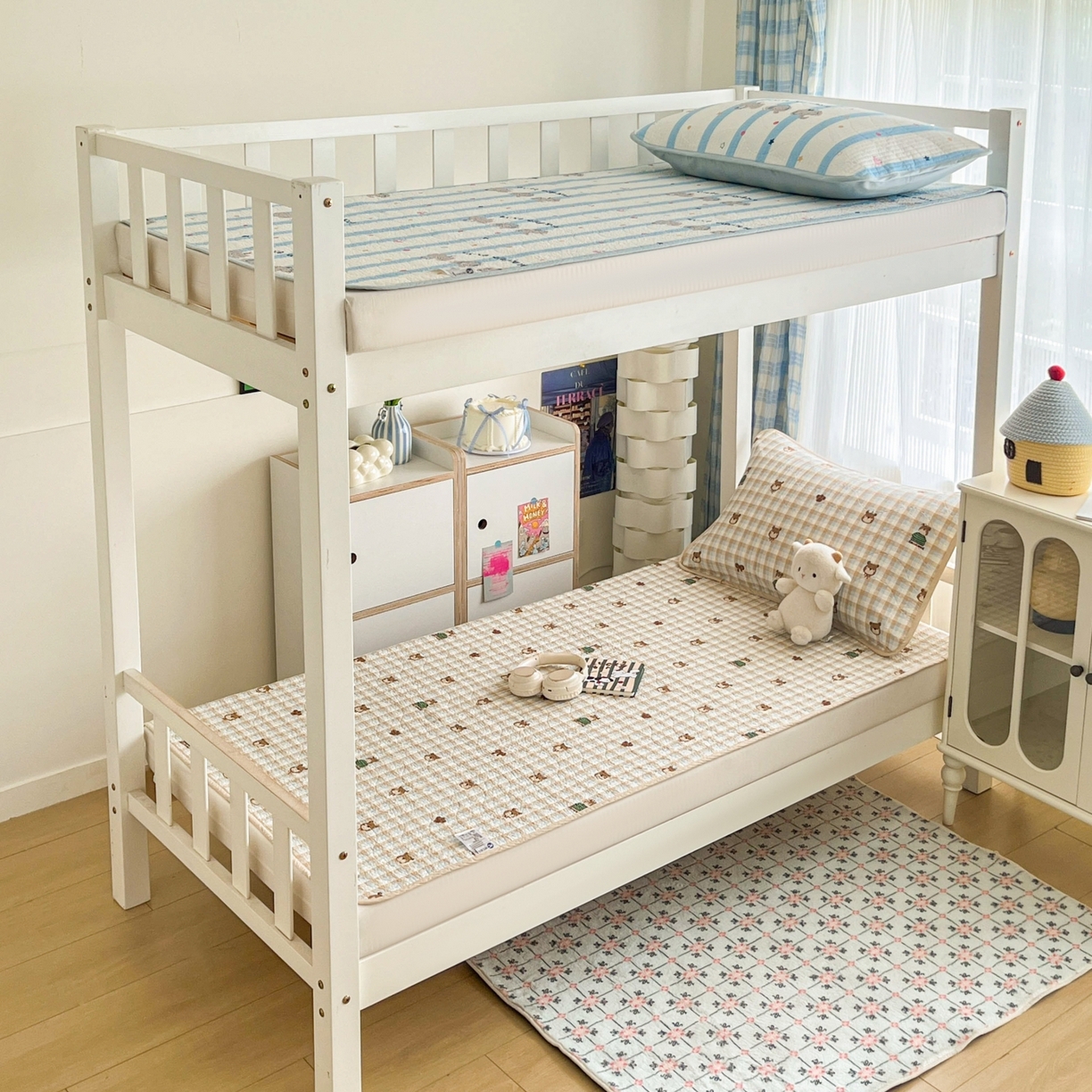 91家纺网 家纺一手货源 找家纺 沐纯家居 2025新款学生款双面纯棉棉花床盖三件套 熊出没