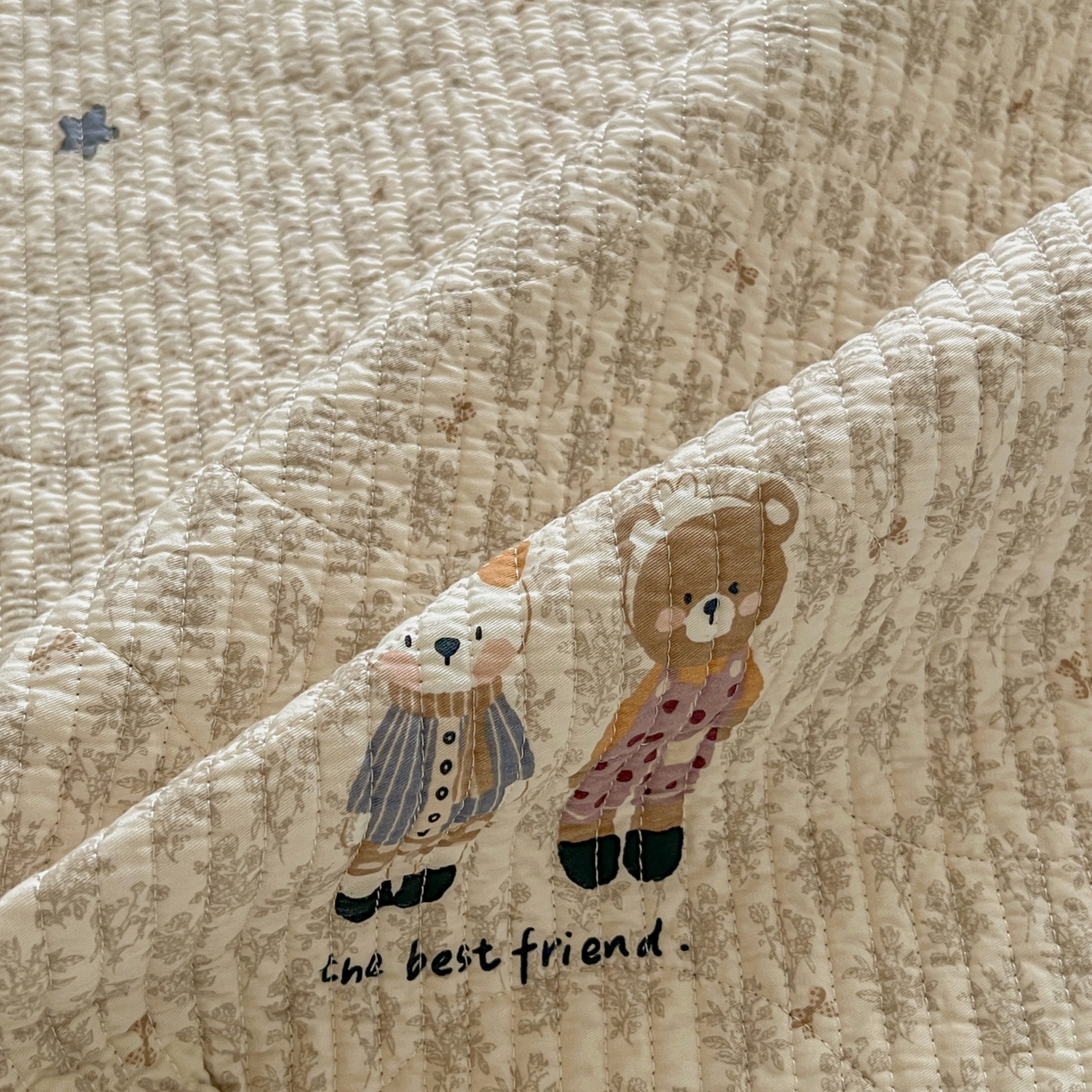 91家纺网 家纺一手货源 找家纺 沐纯家居 2025新款学生款双面纯棉棉花床盖三件套 童趣