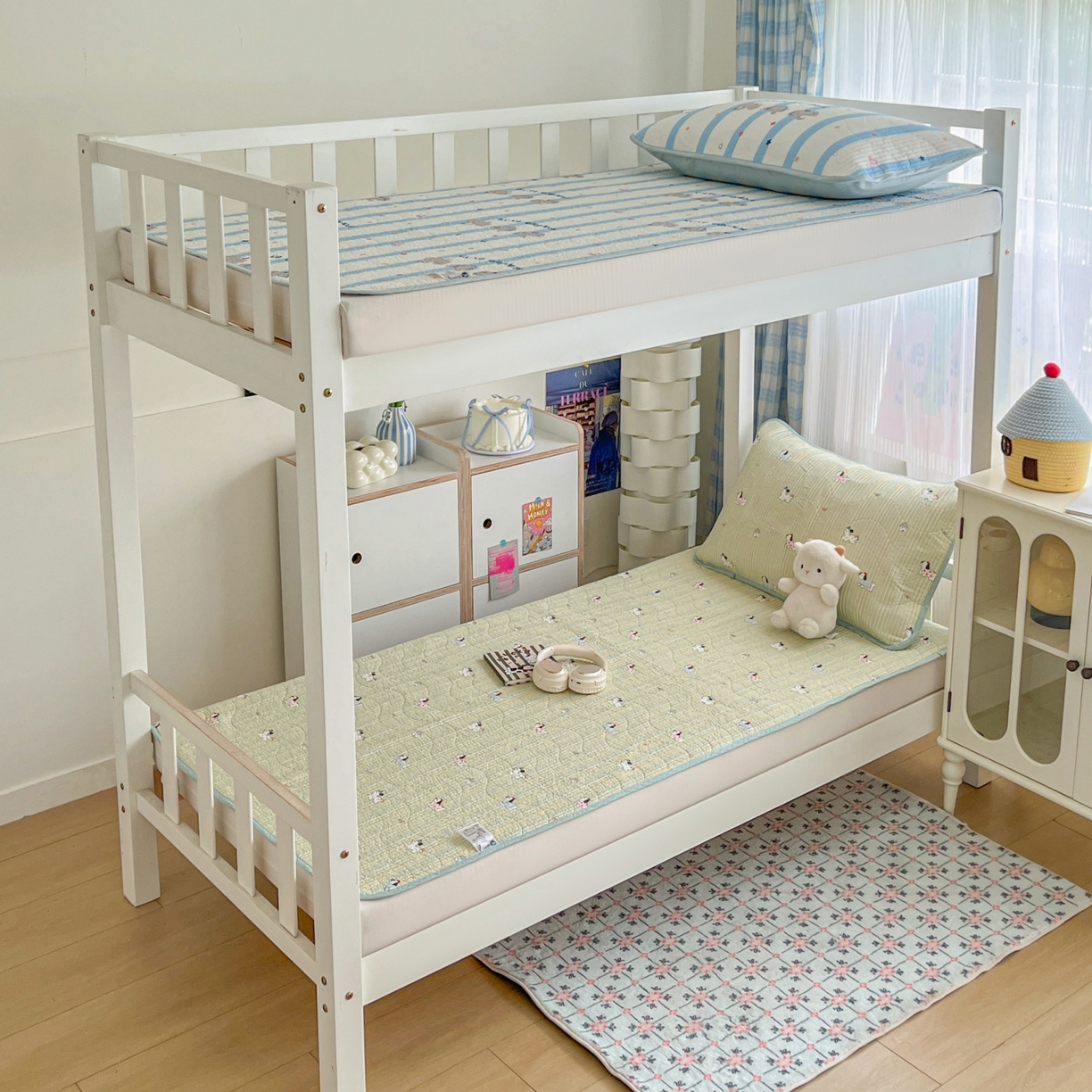 91家纺网 家纺一手货源 找家纺 沐纯家居 2025新款学生款双面纯棉棉花床盖三件套 狗狗乐园