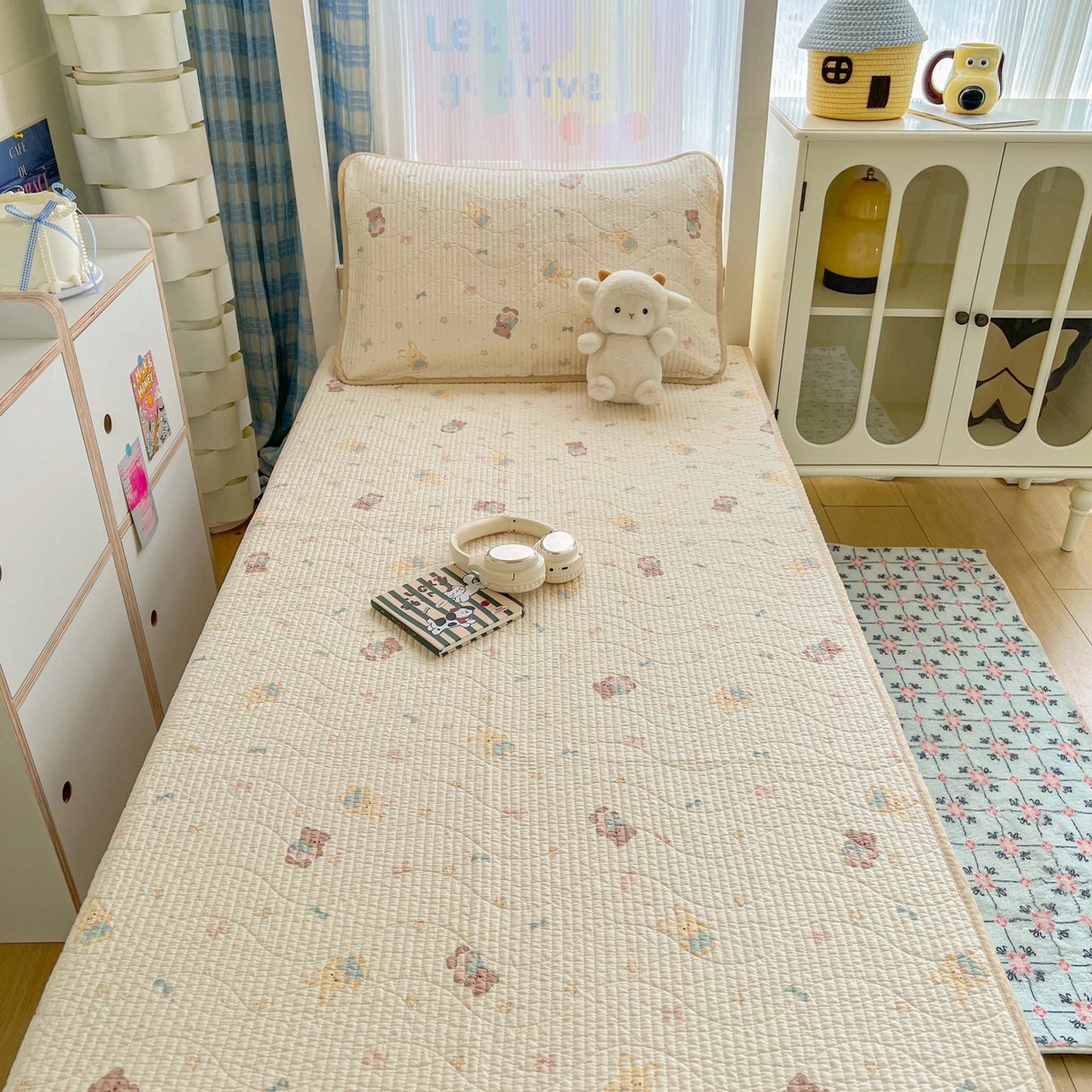 91家纺网 家纺一手货源 找家纺 （总）沐纯家居 2025新款学生款双面纯棉棉花床盖三件套