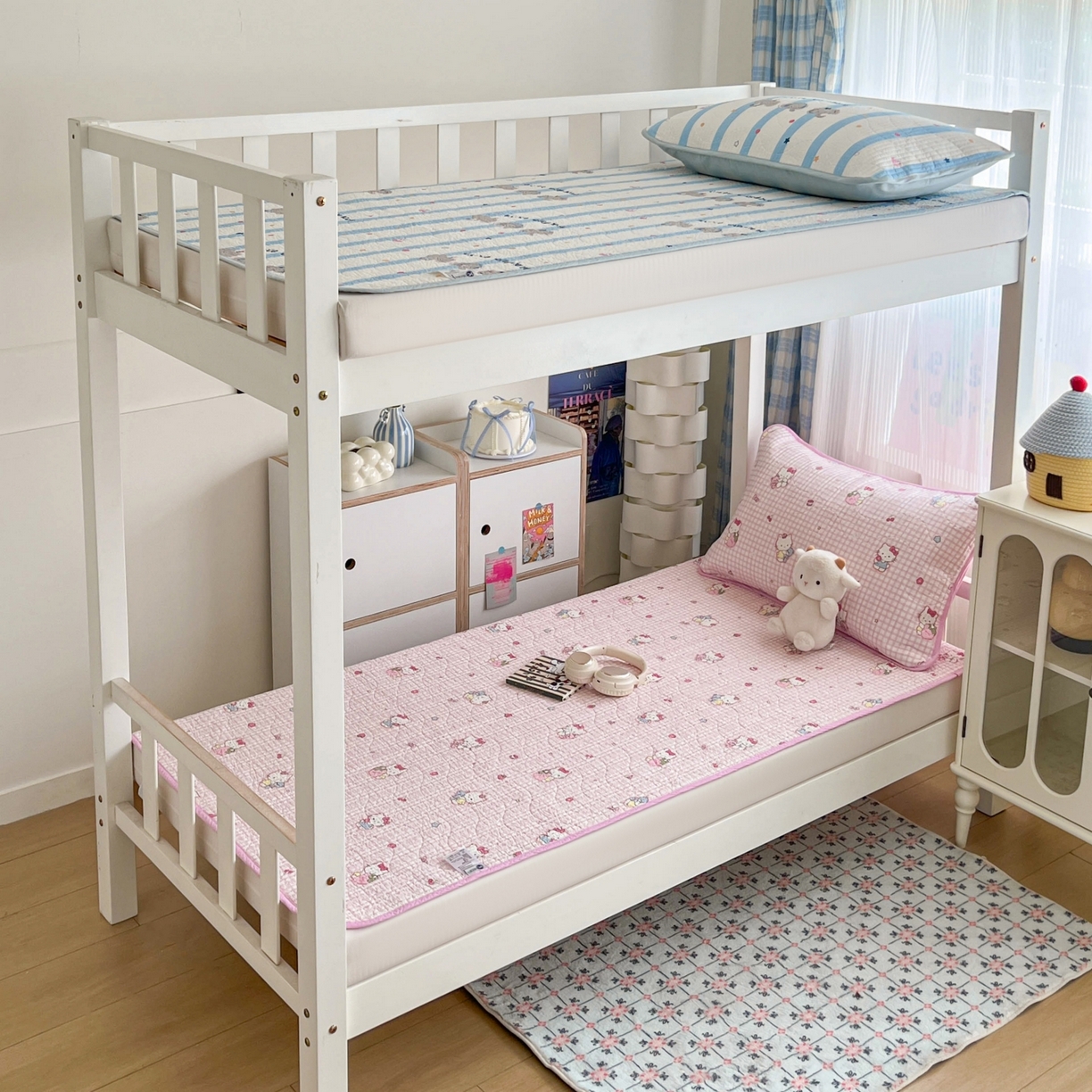 91家纺网 家纺一手货源 找家纺 沐纯家居 2025新款学生款双面纯棉棉花床盖三件套 宠物猫