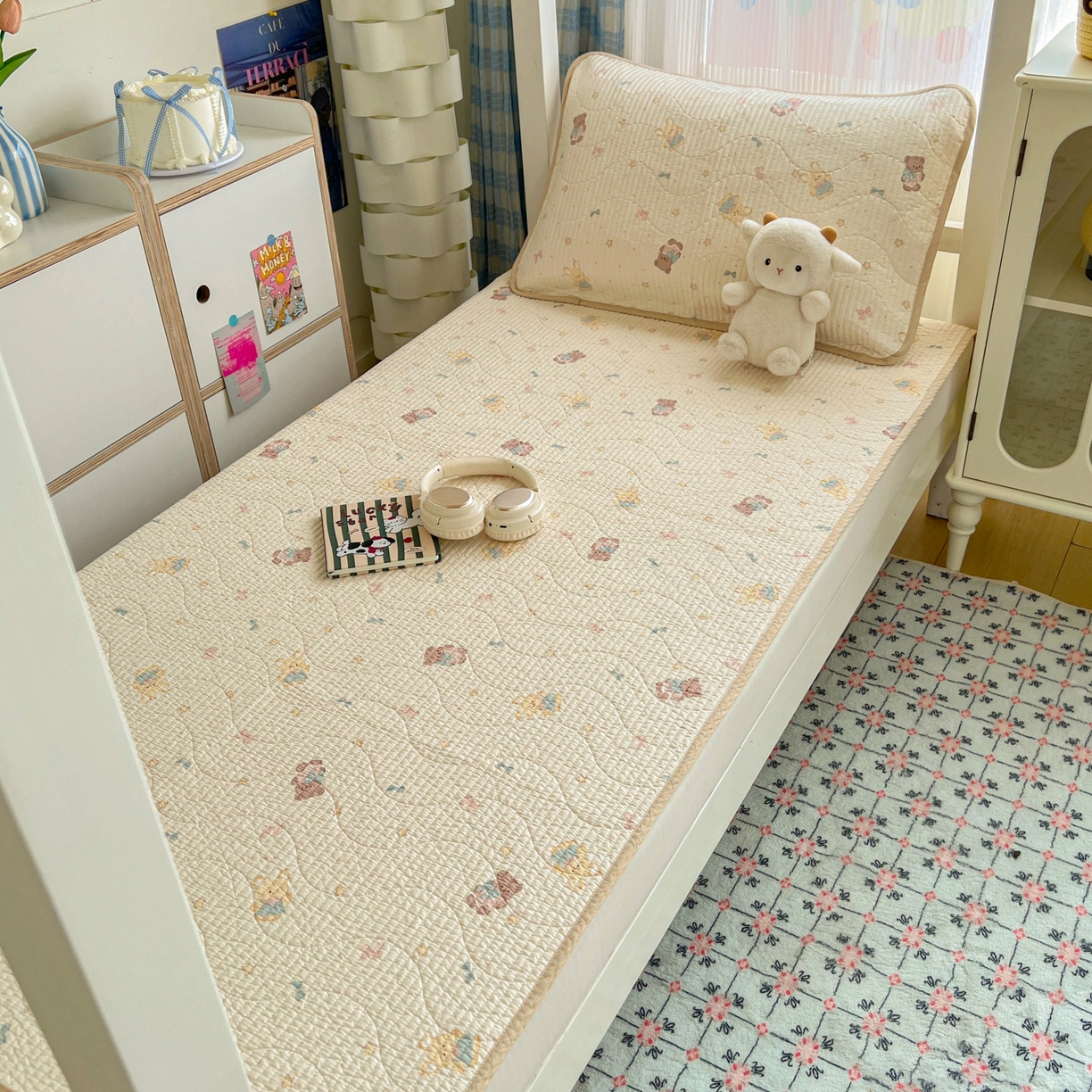 91家纺网 家纺一手货源 找家纺 （总）沐纯家居 2025新款学生款双面纯棉棉花床盖三件套