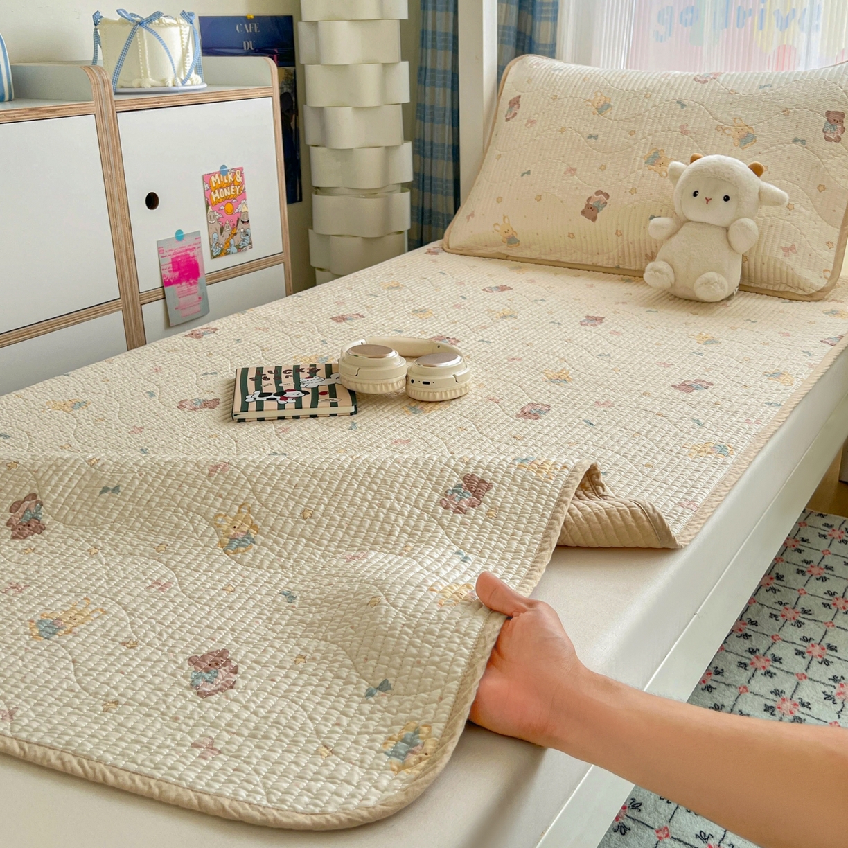 91家纺网 家纺一手货源 找家纺 （总）沐纯家居 2025新款学生款双面纯棉棉花床盖三件套