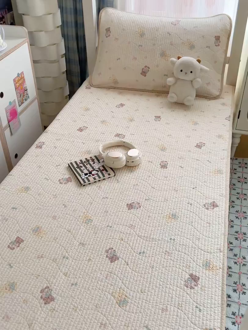 91家纺网 家纺一手货源 找家纺 （总）沐纯家居 2025新款学生款双面纯棉棉花床盖三件套